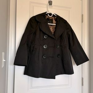 Express Women's Black Short Trench Jacket (XS)